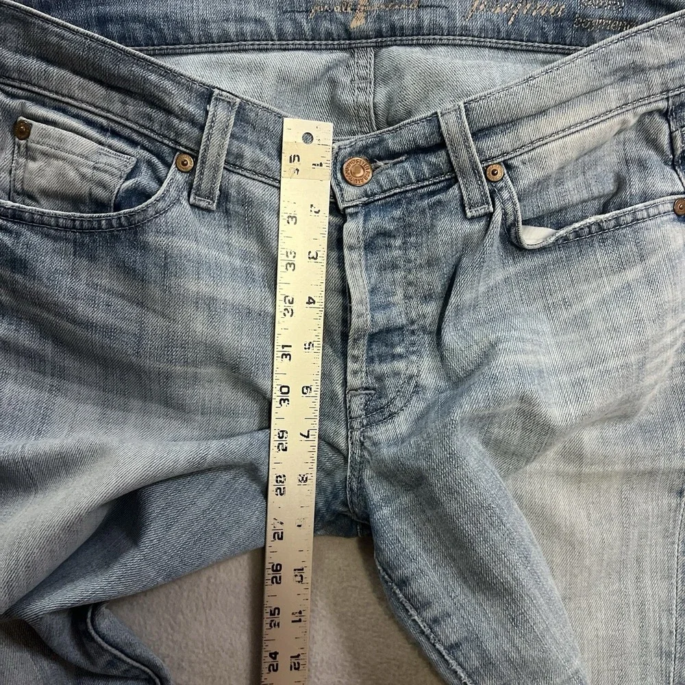 7 Seven For All Mankind Jeans Women 27 Blue Josefina Skinny Boyfriend Button Fly